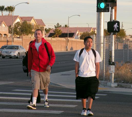 Students should be aware of their surroundings in and out of the crosswalk.