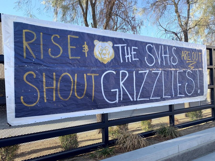 Poster displayed in the Spring Valley High School quad. Photo courtesy: twitter.com/GrizzliesSVHS